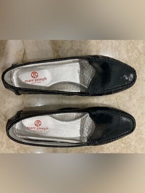 Marc Joseph Black Patent Slip-On Driving Loafers